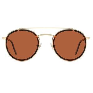 Round Retro Double Bridge Sunglasses